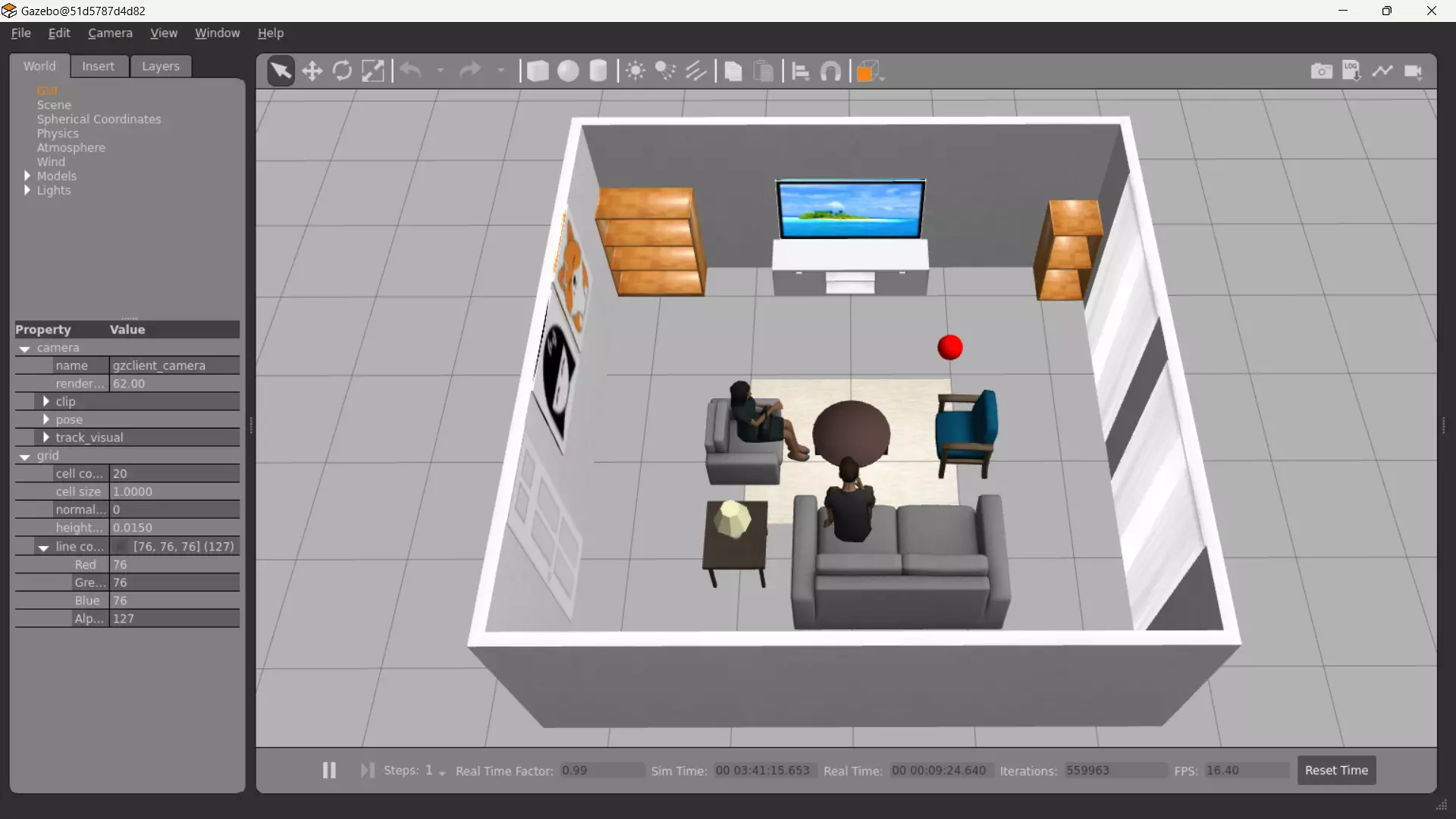 A Living Room Simulation Gazebo VR 3D Model